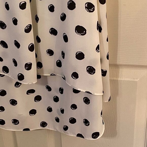 SLNY FASHIONS Black and White Dot DRESS - Picture 2 of 6